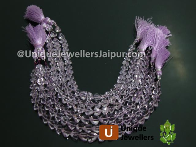 Pink Amethyst Faceted Trillion Beads